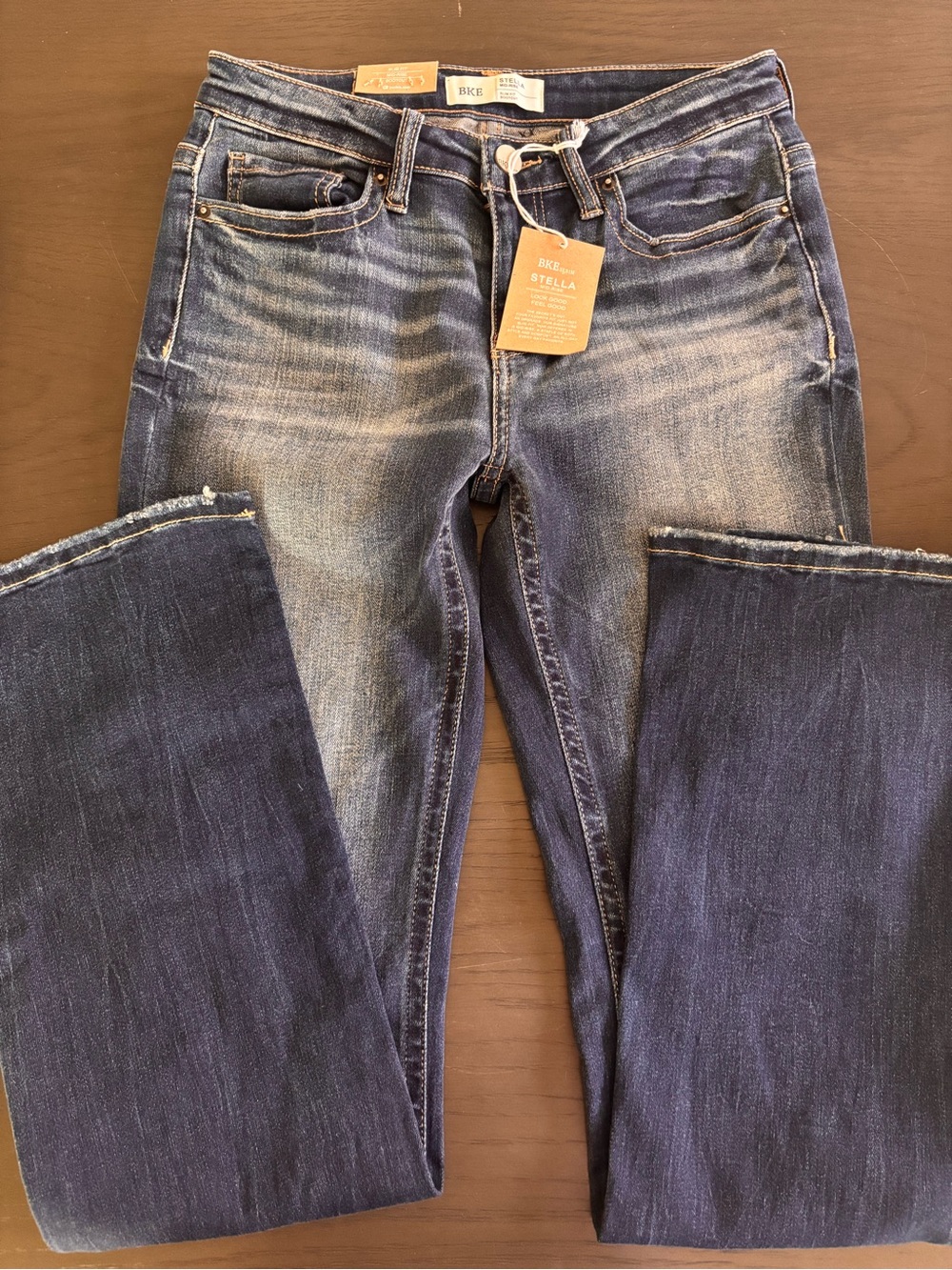 BKE Women’s Boot Cut Jeans in Dark Blue Wash